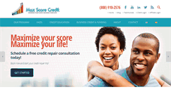 Desktop Screenshot of maxscorecredit.com